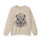 Bear Ski Goggles Sweatshirt — Cozy Graphic Crewneck for Winter & Outdoor Lovers