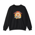 Oversaturated Moms Club Crewneck Sweatshirt — Retro Smiley Daisy Mom Gift