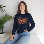 Fall Floral Crewneck Sweatshirt — Rust Sunflower Bouquet
