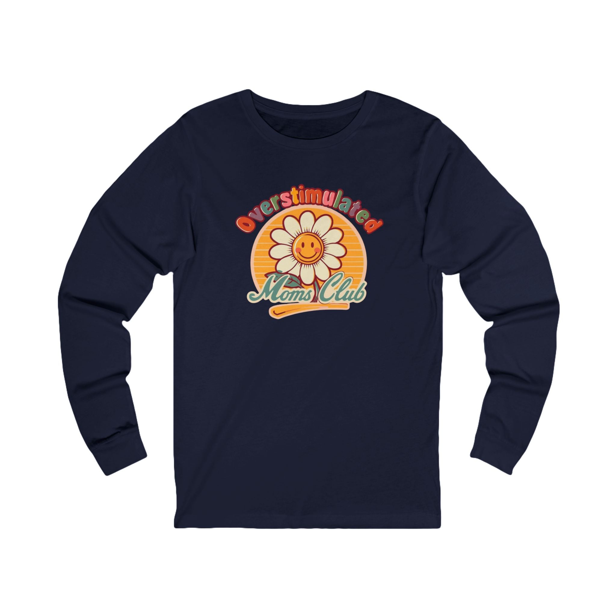 Retro Daisy "Mama Club" Long Sleeve Tee – Vintage Flower Mom Shirt