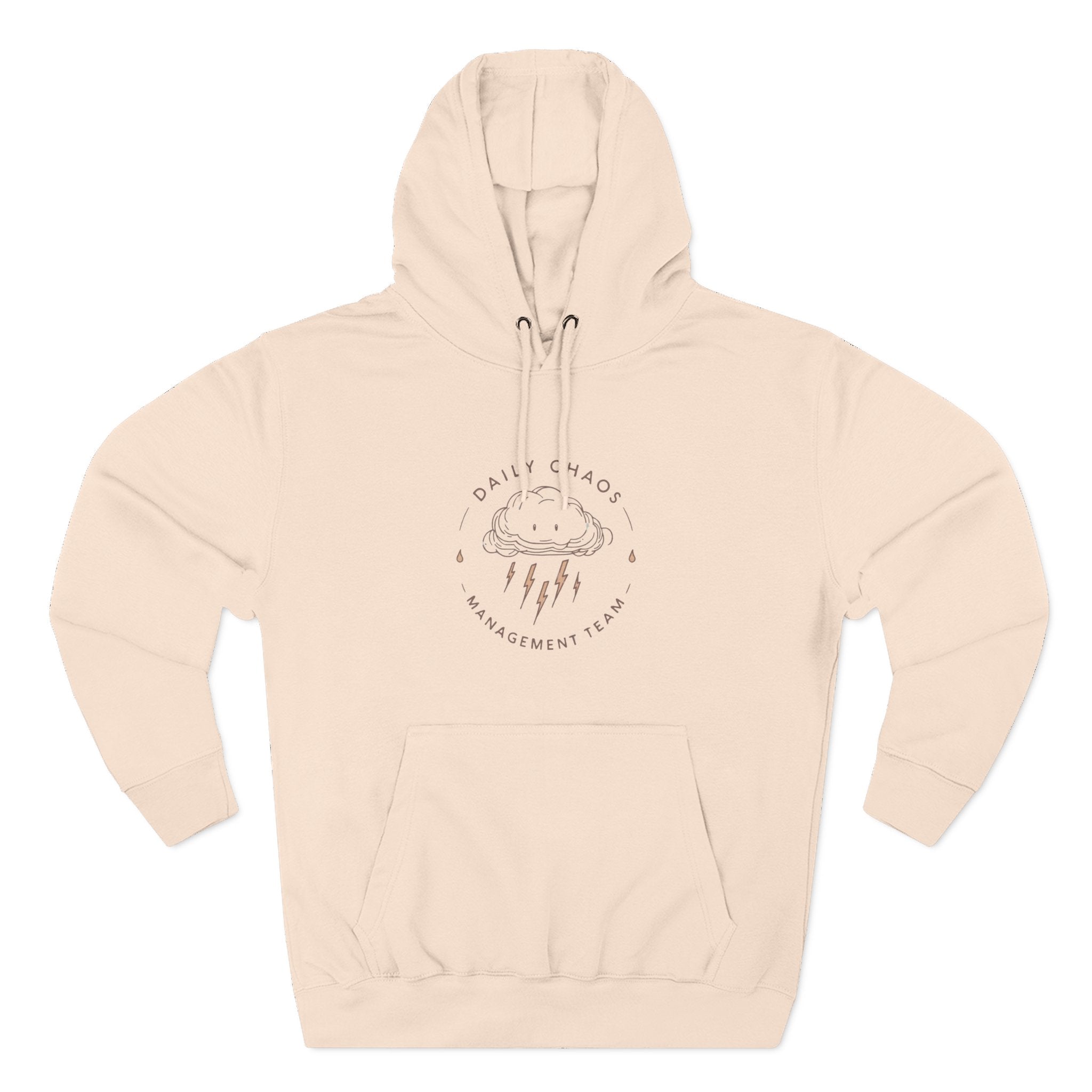 Daily Chaos Raincloud Hoodie — Cute Pastel Cloud Graphic Pullover