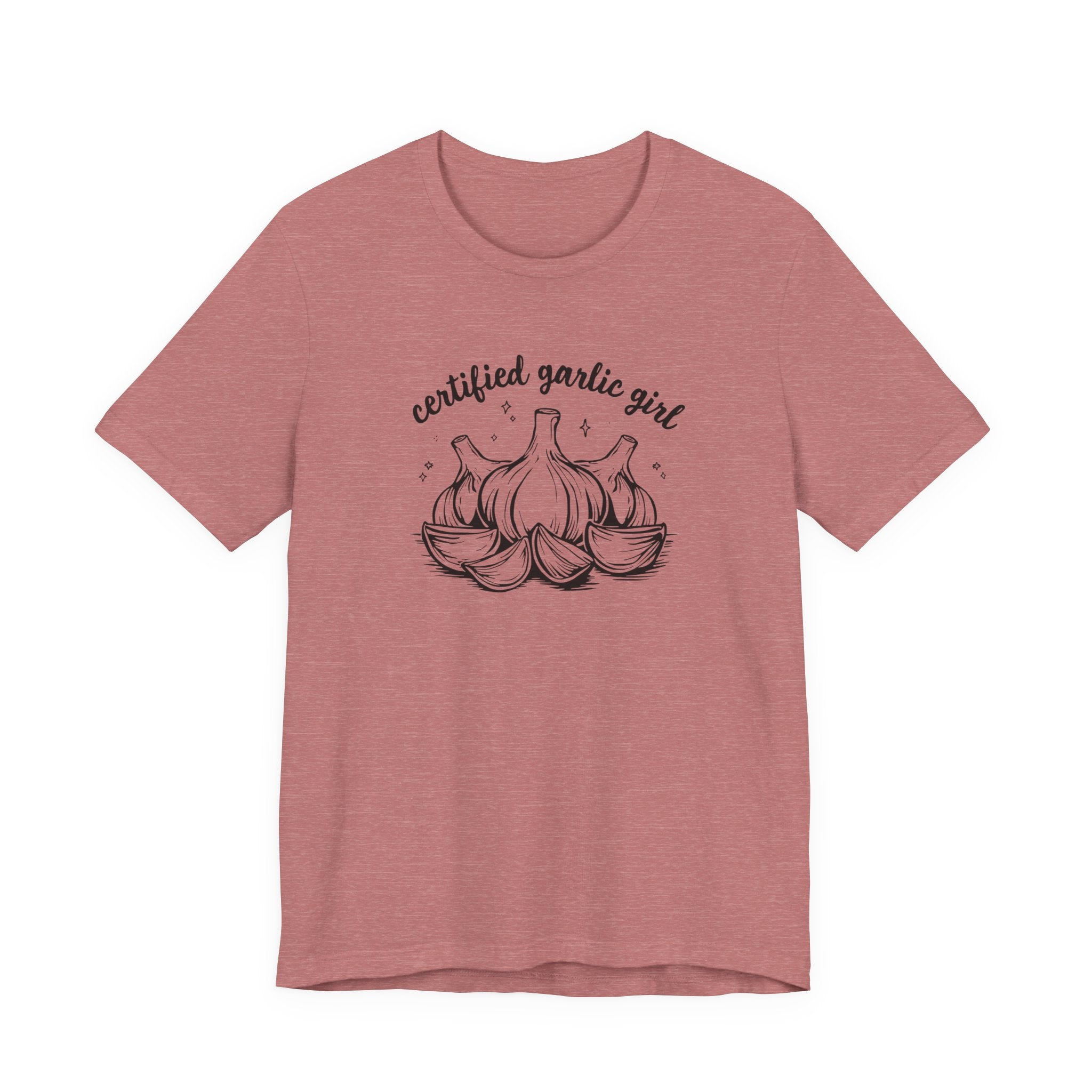 Certified Garlic Girl T‑Shirt — Cute Garlic Illustration Tee for Foodies & Gardeners