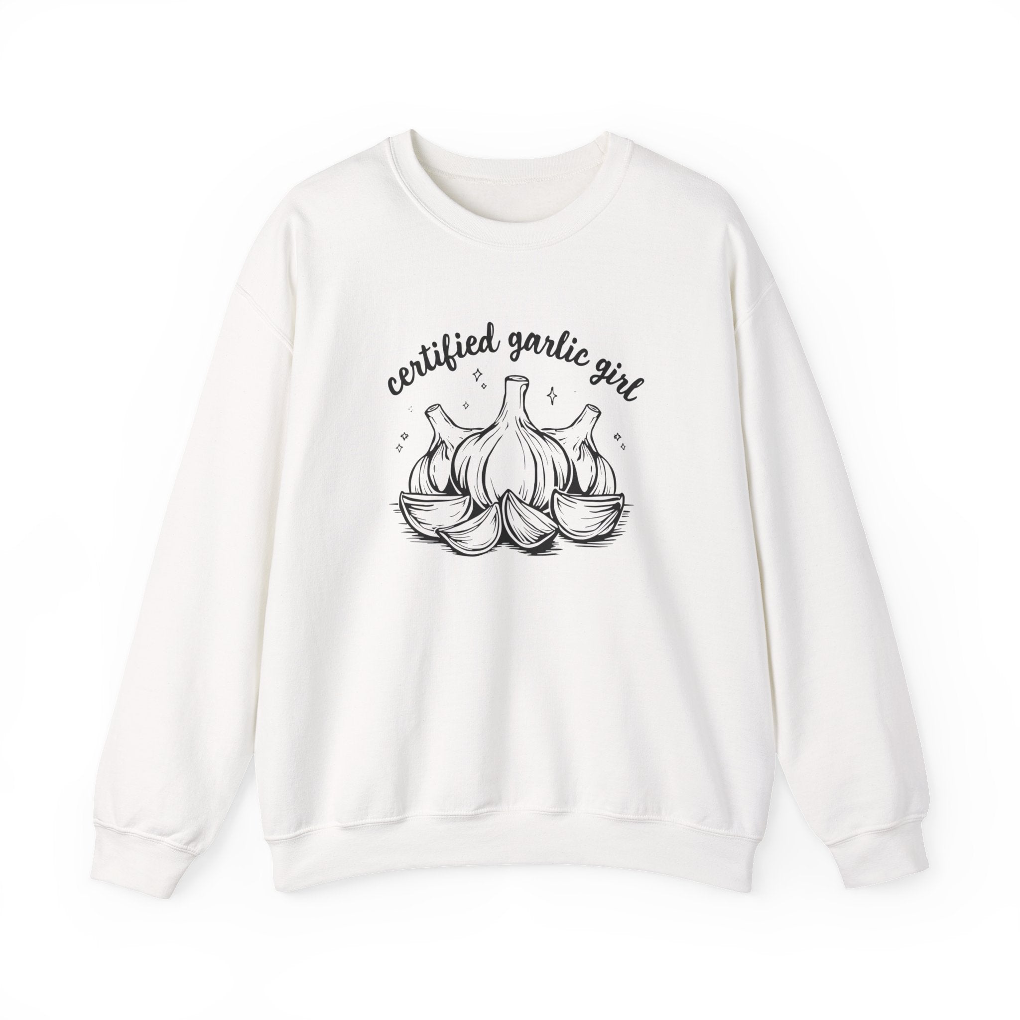 Garlic Crewneck Sweatshirt – "Certified Garlic Girl" Cozy Kitchen Lover Sweatshirt