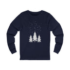 Winter Pines Long Sleeve Tee — Snowy Tree Graphic Shirt