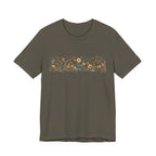 Floral Meadow Stripe Tee — Wildflower Band Graphic T-Shirt