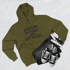 Running on Vibes and Hot Drinks Hoodie — Cozy Coffee Lover Pullover