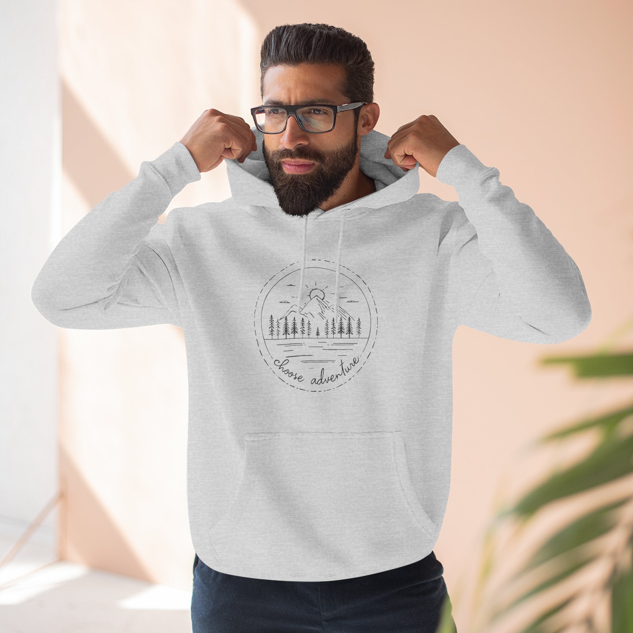 Cozy Minimalist 'Three-Panel' Fleece Hoodie — Soft White Pullover