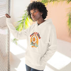 Retro "Moms Club" Fleece Hoodie — Sunshine Flower Graphic