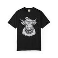 Highland Cow Graphic T-Shirt — Cozy Scarf & Beanie Bull Illustration