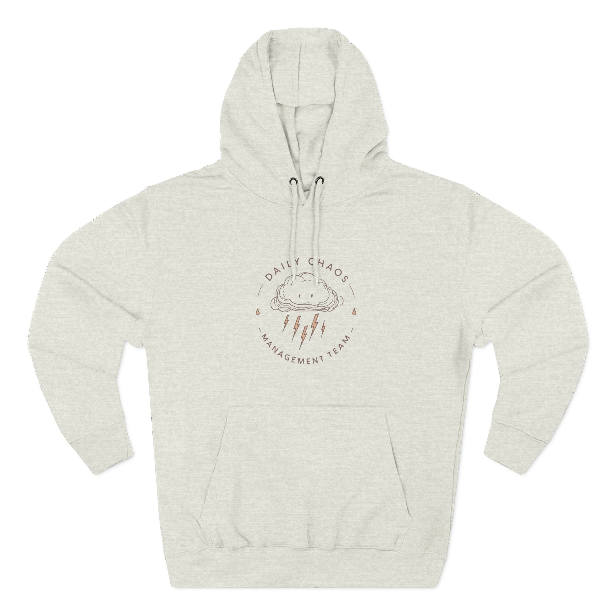 Daily Chaos Raincloud Hoodie — Cute Pastel Cloud Graphic Pullover