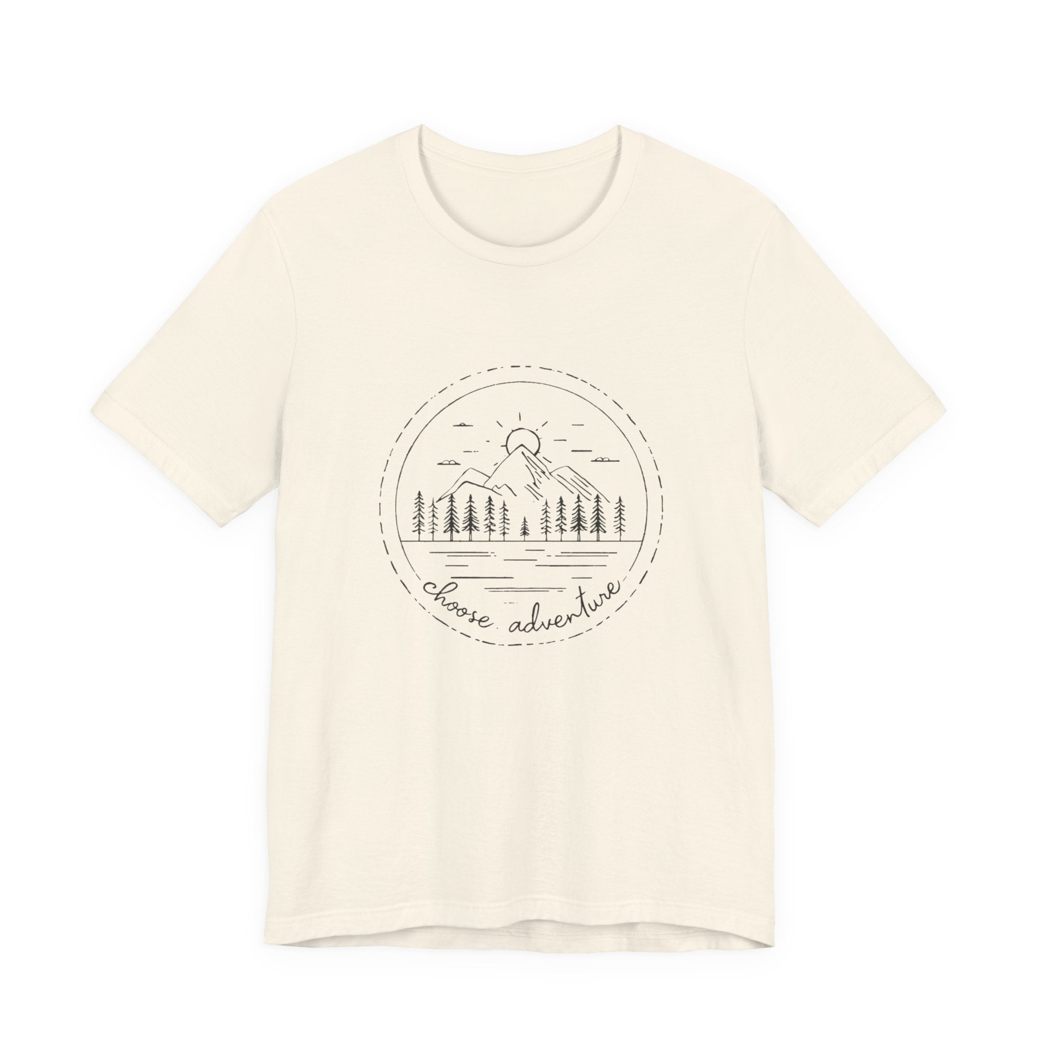 Adventure Mountain T‑Shirt — 'Choose Adventure' Minimal Outdoor Graphic Tee