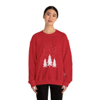 Winter Pines Crewneck Sweatshirt — Snowy Forest Holiday Sweatshirt