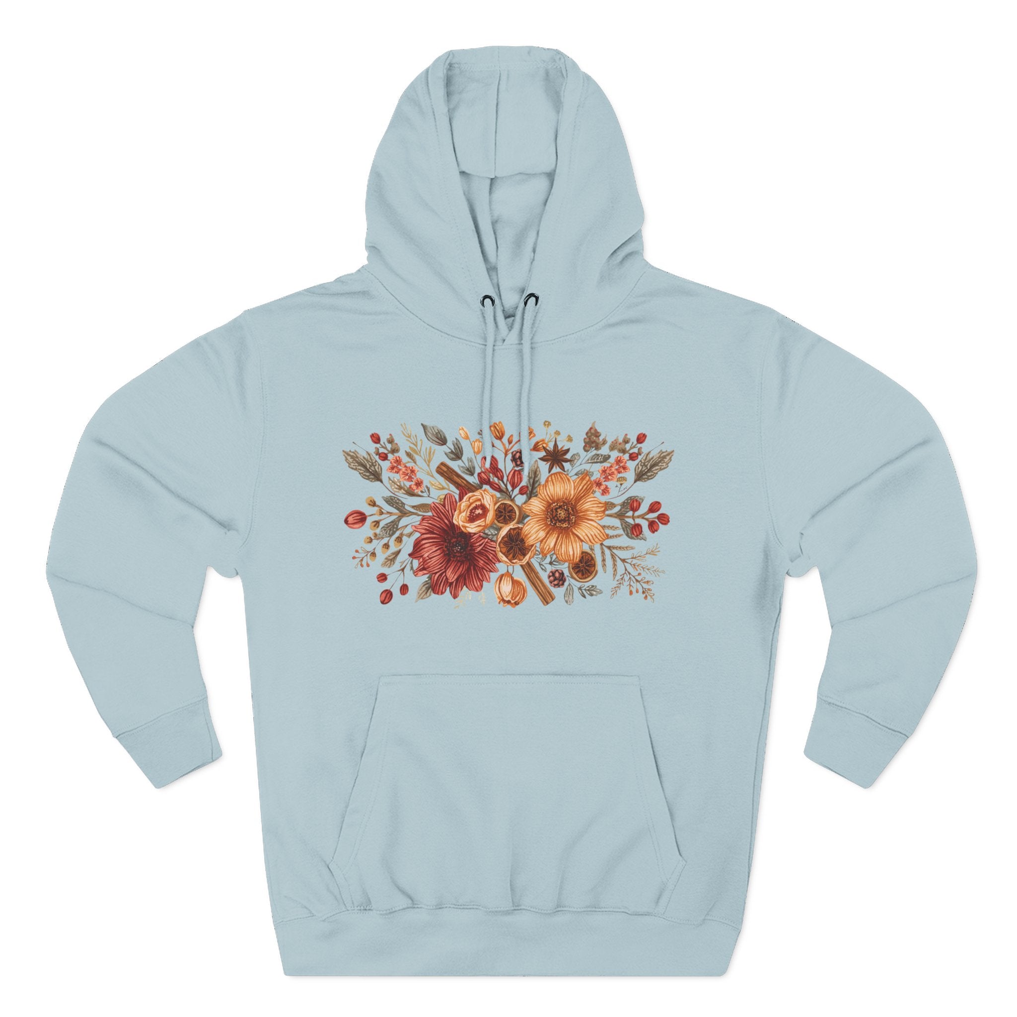 Autumn Floral Hoodie — Cozy Fall Sunflower & Mum Fleece Pullover