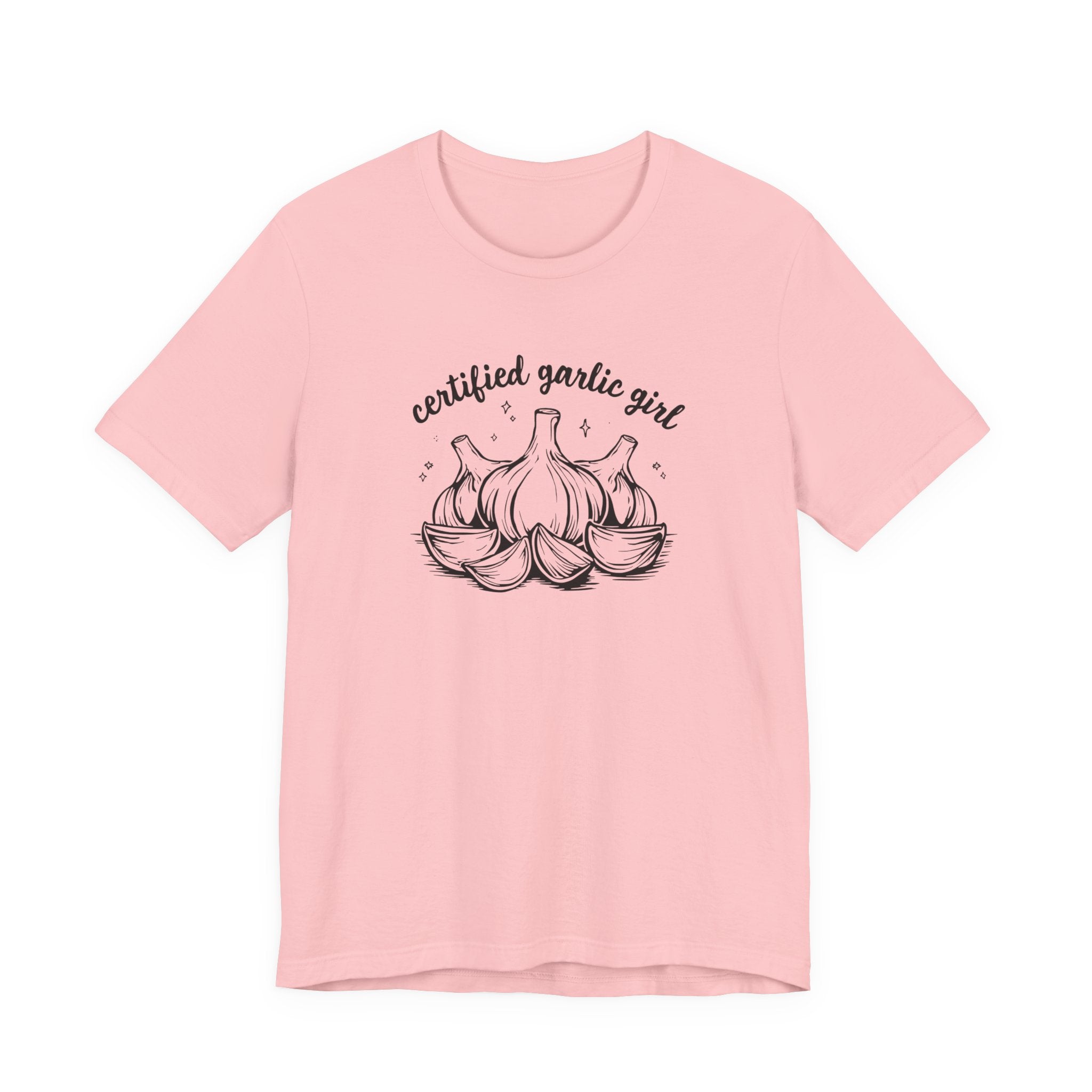 Certified Garlic Girl T‑Shirt — Cute Garlic Illustration Tee for Foodies & Gardeners