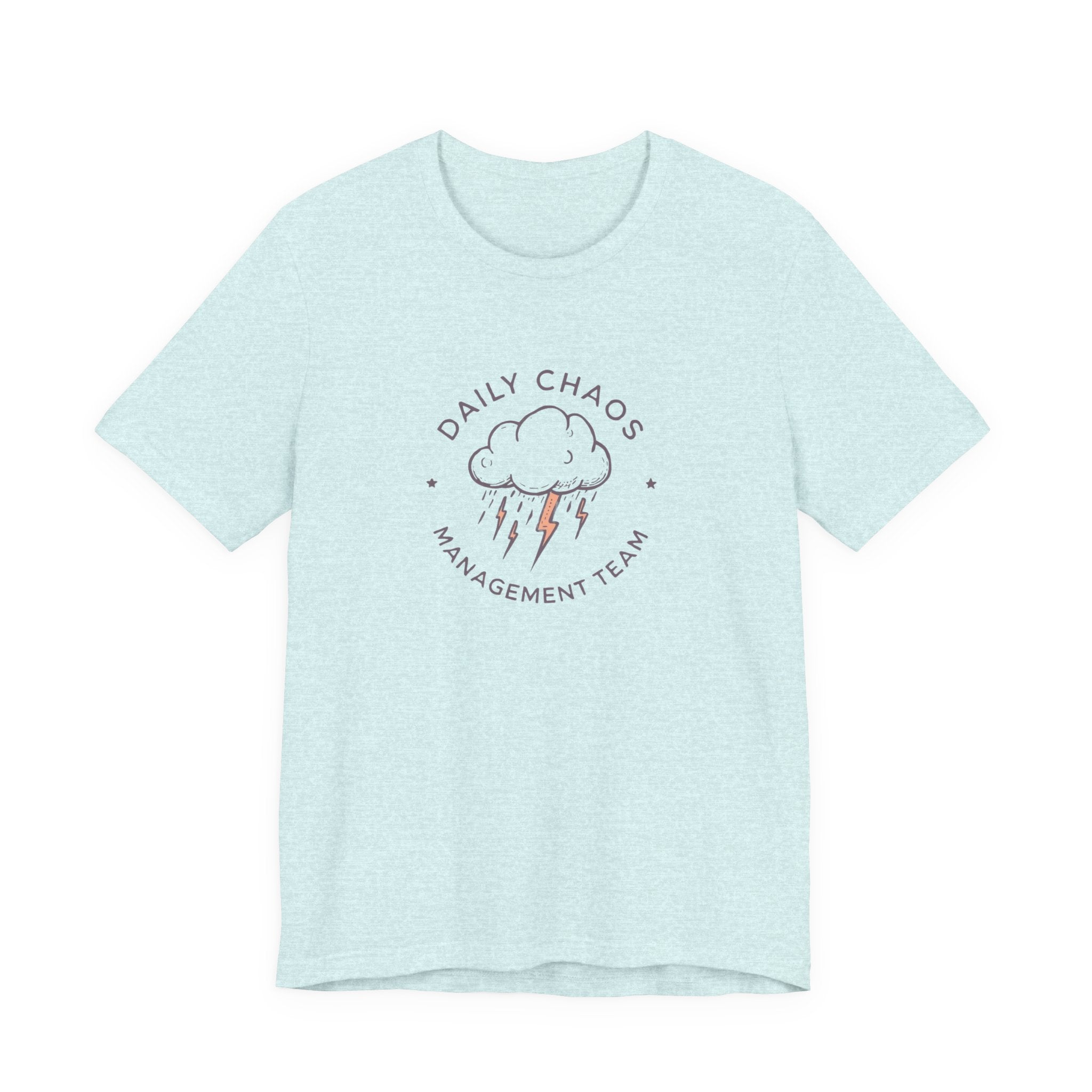 Daily Chaos Management Team Tee — Cute Lightning Cloud Graphic T-Shirt