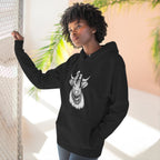 Highland Cow Sketch Hoodie - Detailed Bull Head Graphic Fleece Pullover
