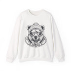 Bear Ski Goggles Sweatshirt — Cozy Graphic Crewneck for Winter & Outdoor Lovers
