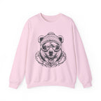 Bear Ski Goggles Sweatshirt — Cozy Graphic Crewneck for Winter & Outdoor Lovers