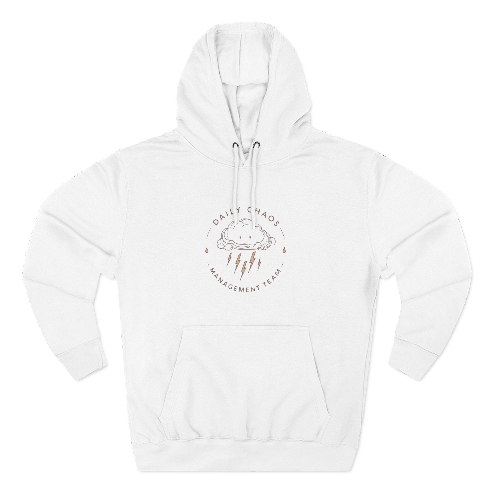 Daily Chaos Raincloud Hoodie — Cute Pastel Cloud Graphic Pullover