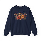 Fall Floral Crewneck Sweatshirt — Rust Sunflower Bouquet