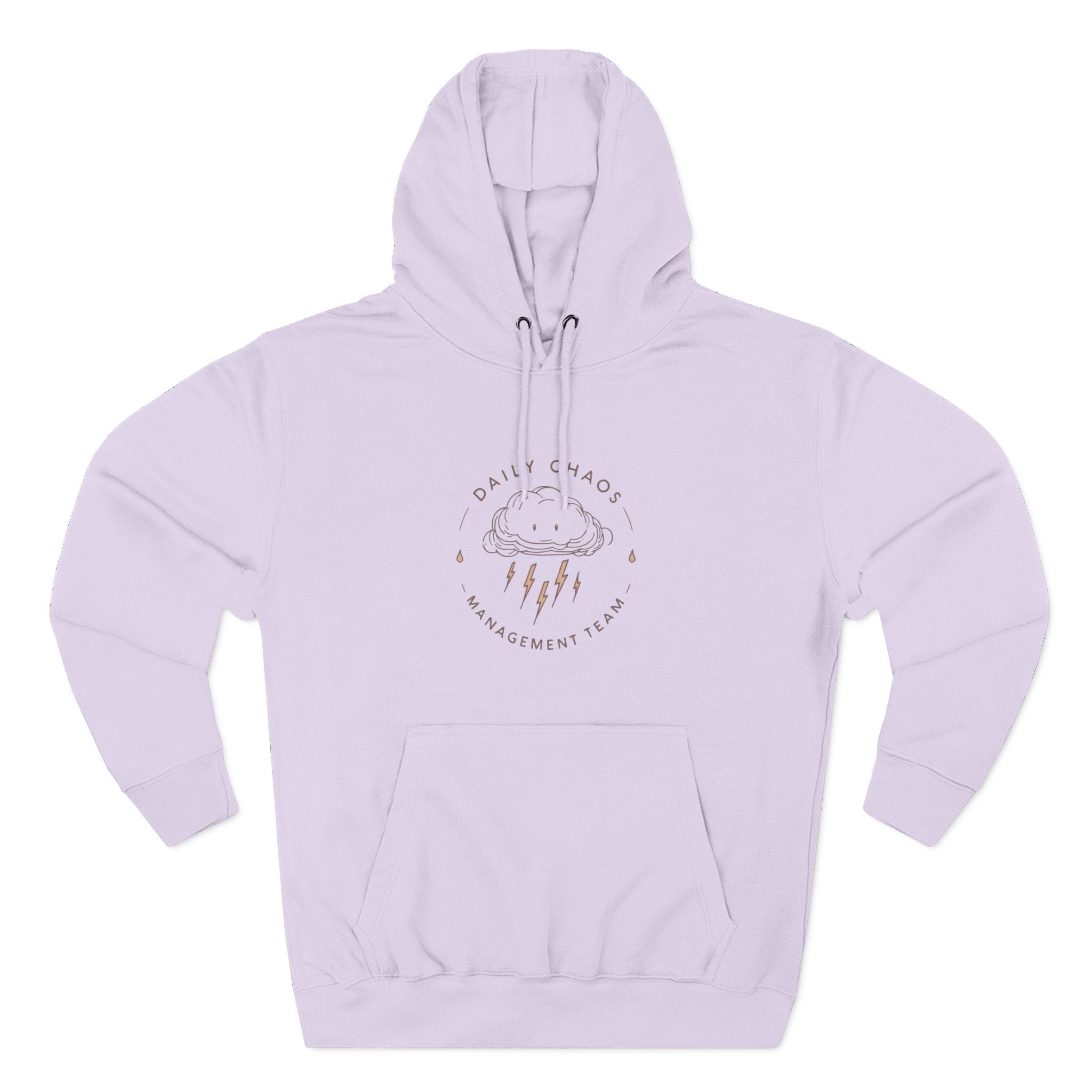 Daily Chaos Raincloud Hoodie — Cute Pastel Cloud Graphic Pullover