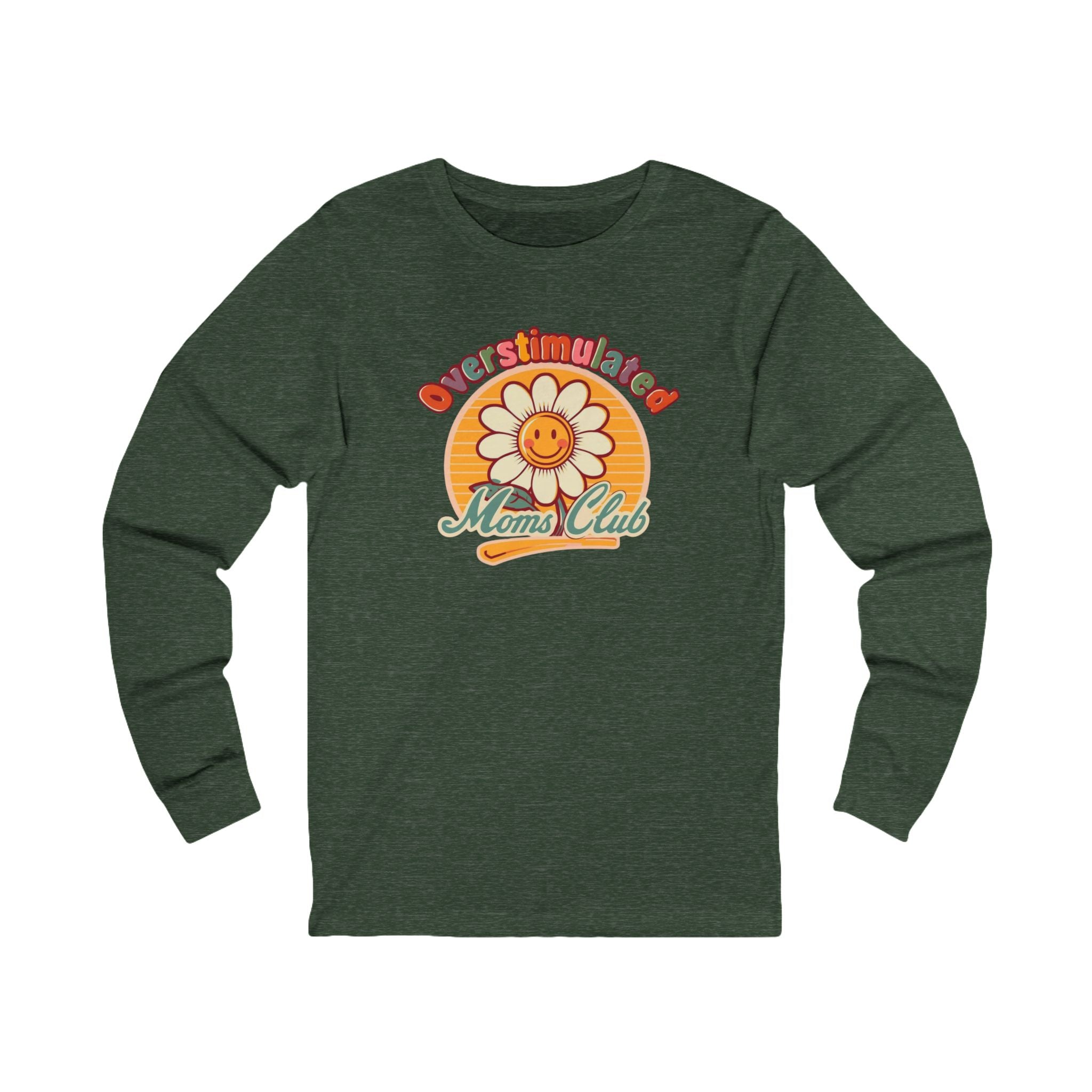 Retro Daisy "Mama Club" Long Sleeve Tee – Vintage Flower Mom Shirt