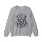 Bear Ski Goggles Sweatshirt — Cozy Graphic Crewneck for Winter & Outdoor Lovers