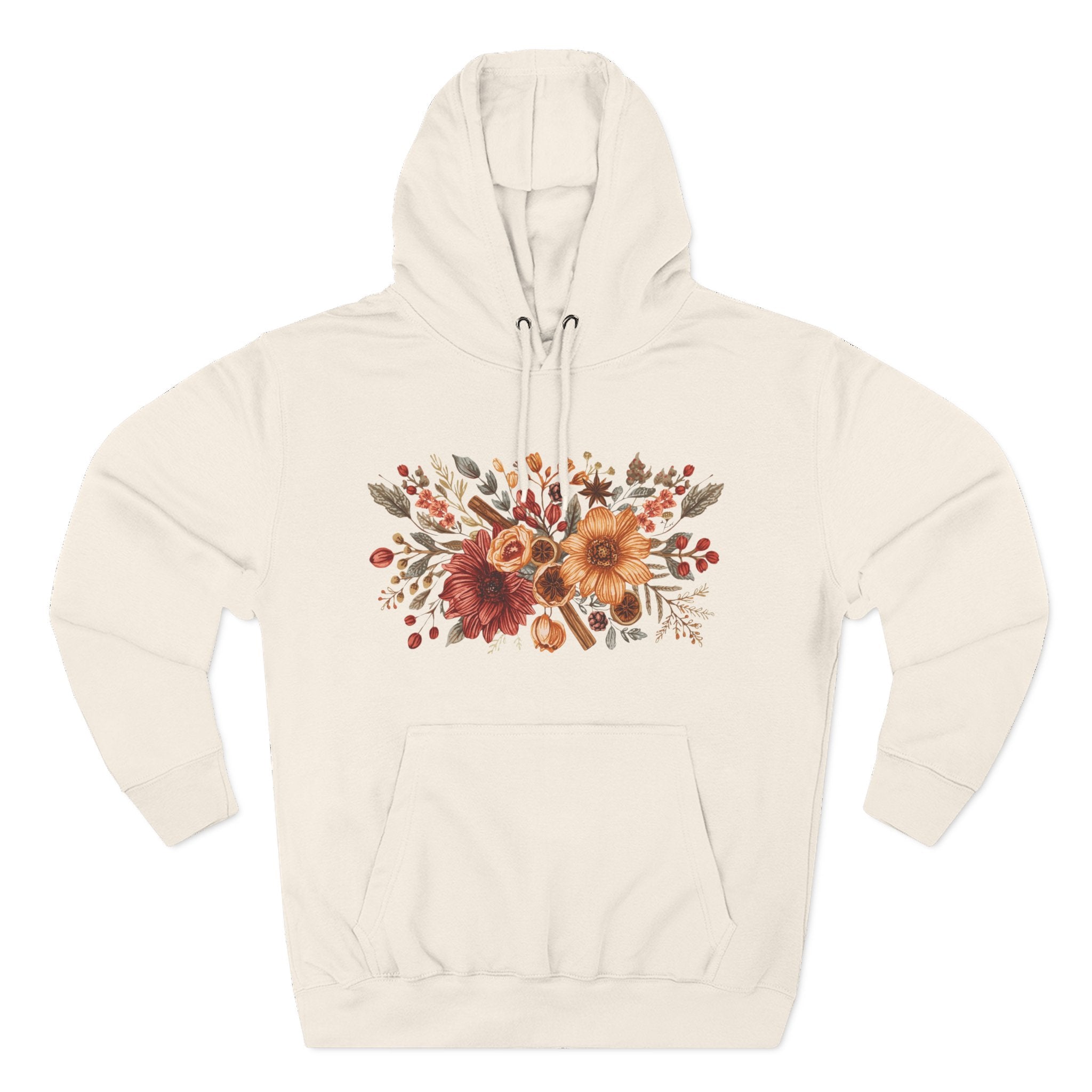 Autumn Floral Hoodie — Cozy Fall Sunflower & Mum Fleece Pullover