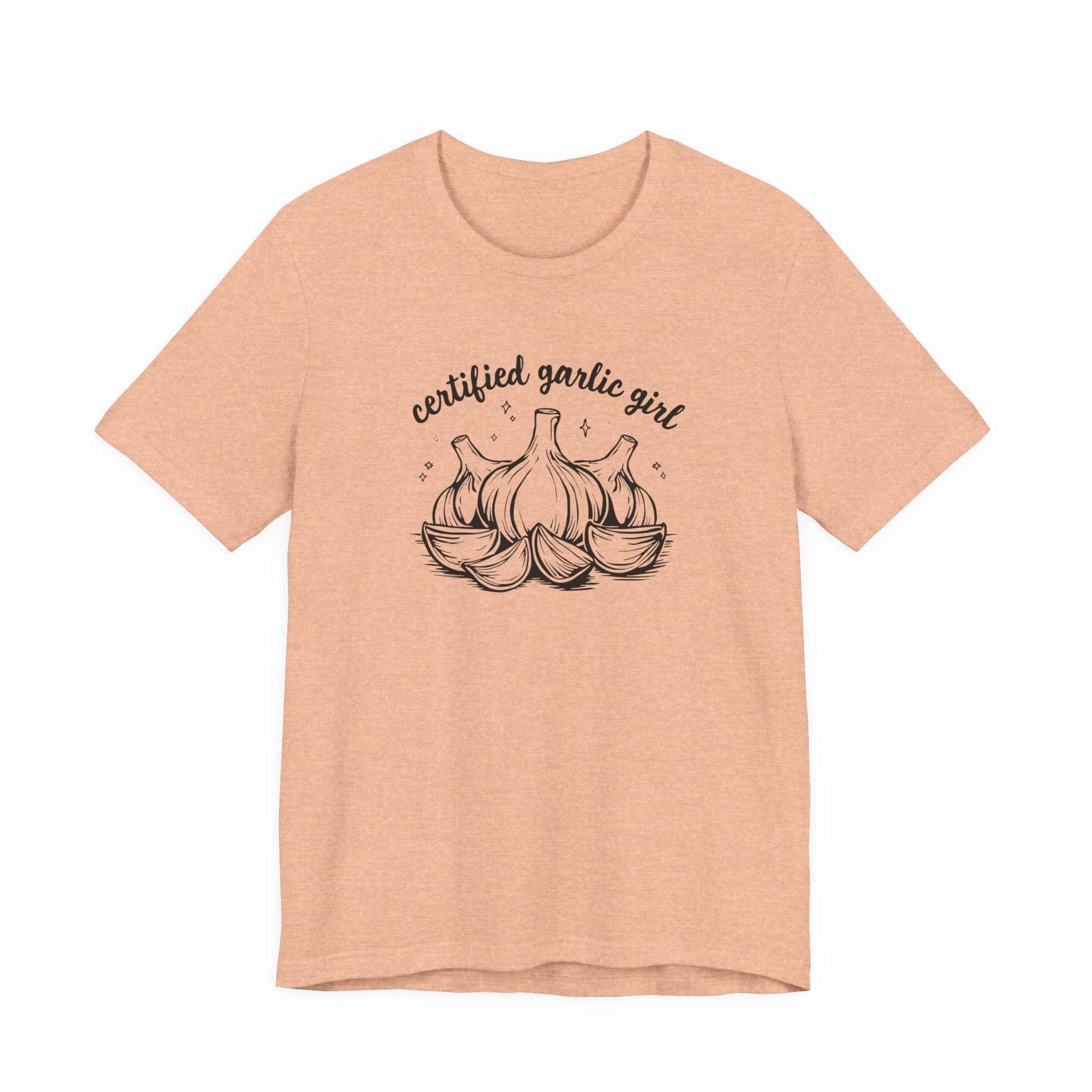 Certified Garlic Girl T‑Shirt — Cute Garlic Illustration Tee for Foodies & Gardeners