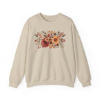 Fall Floral Crewneck Sweatshirt — Rust Sunflower Bouquet