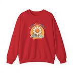 Oversaturated Moms Club Crewneck Sweatshirt — Retro Smiley Daisy Mom Gift