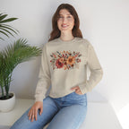 Fall Floral Crewneck Sweatshirt — Rust Sunflower Bouquet