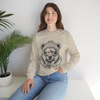 Bear Ski Goggles Sweatshirt — Cozy Graphic Crewneck for Winter & Outdoor Lovers