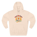 Retro "Moms Club" Fleece Hoodie — Sunshine Flower Graphic