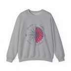 Compass Flower Crewneck Sweatshirt — "Dream, Explore, Discover" Graphic