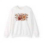 Fall Floral Crewneck Sweatshirt — Rust Sunflower Bouquet