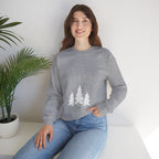 Winter Pines Crewneck Sweatshirt — Snowy Forest Holiday Sweatshirt