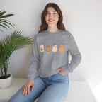 Cute Chick Friends Crewneck Sweatshirt — Adorable Cartoon Chickens Graphic