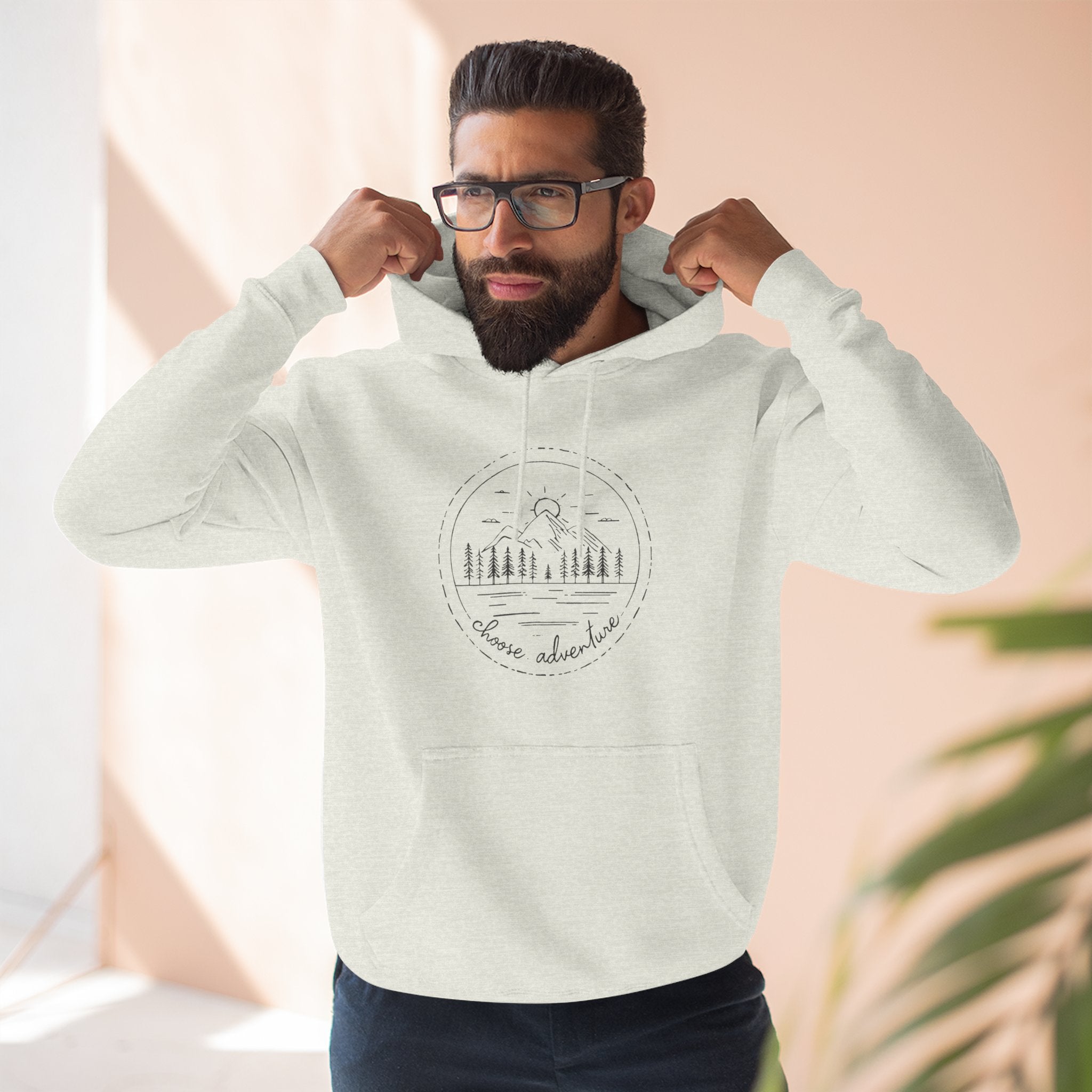 Cozy Minimalist 'Three-Panel' Fleece Hoodie — Soft White Pullover