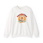 Oversaturated Moms Club Crewneck Sweatshirt — Retro Smiley Daisy Mom Gift