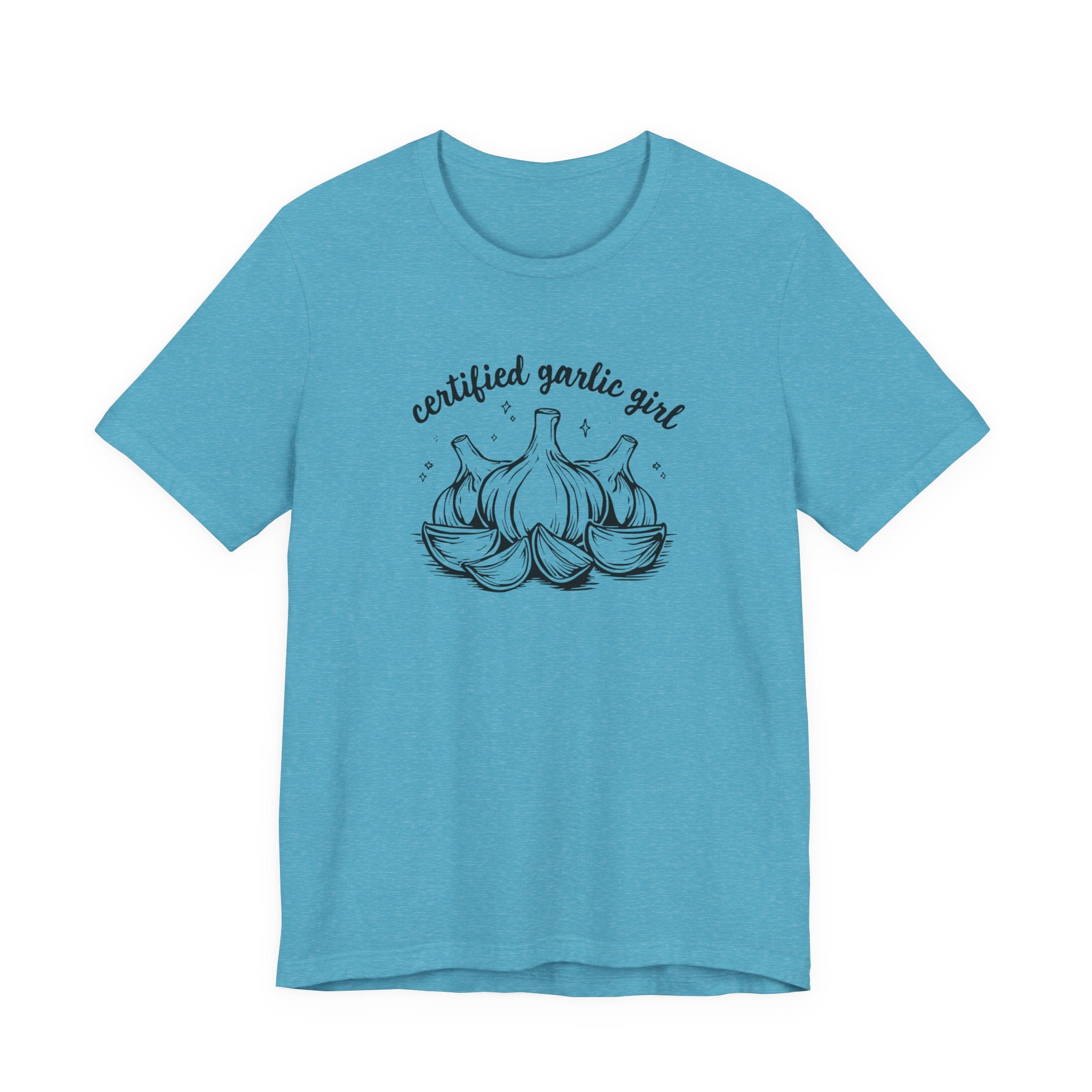 Certified Garlic Girl T‑Shirt — Cute Garlic Illustration Tee for Foodies & Gardeners