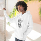 Highland Cow Sketch Hoodie - Detailed Bull Head Graphic Fleece Pullover