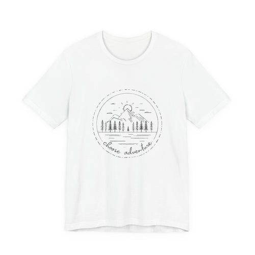 Adventure Mountain T‑Shirt — 'Choose Adventure' Minimal Outdoor Graphic Tee