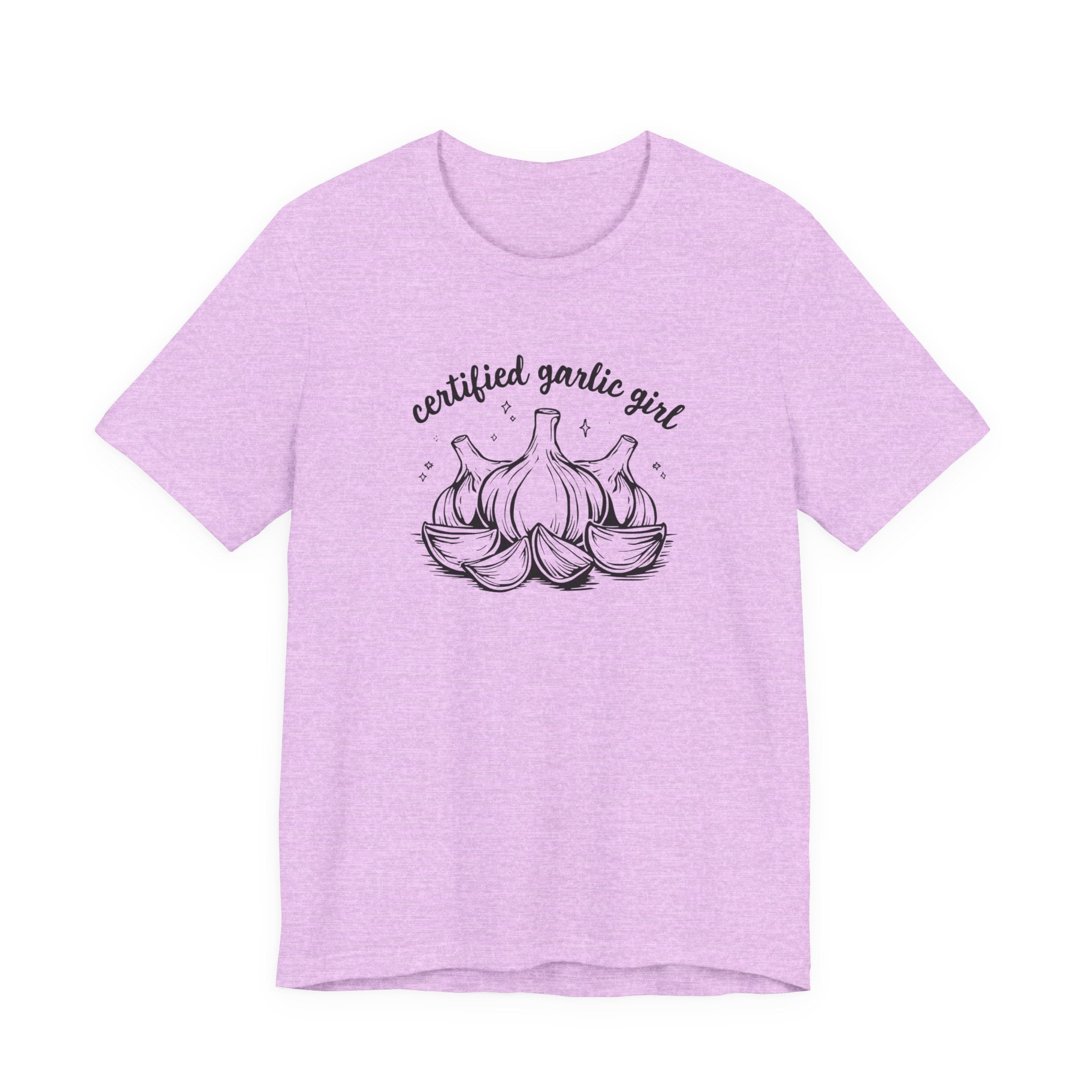 Certified Garlic Girl T‑Shirt — Cute Garlic Illustration Tee for Foodies & Gardeners