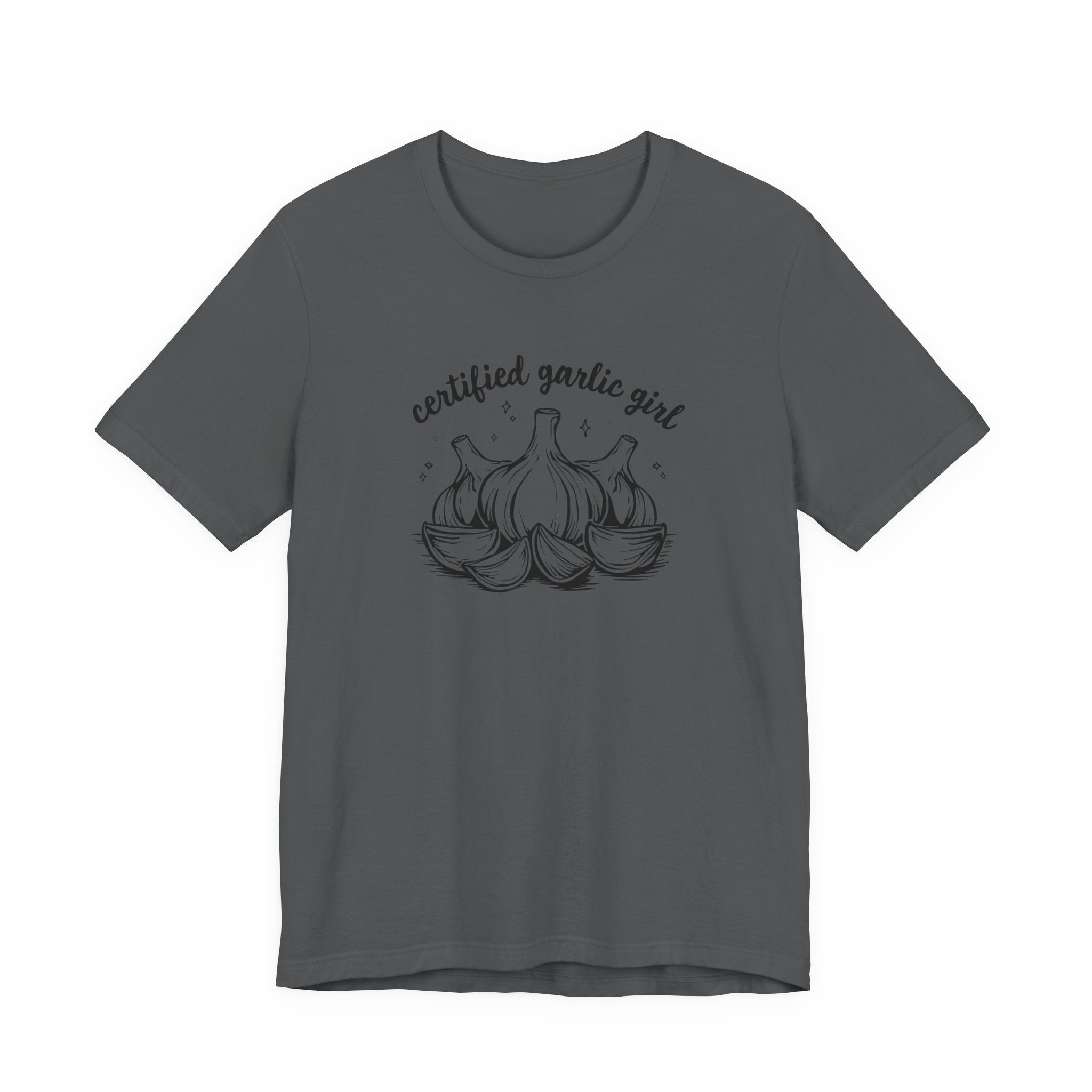 Certified Garlic Girl T‑Shirt — Cute Garlic Illustration Tee for Foodies & Gardeners