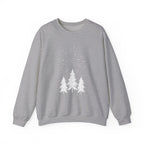 Winter Pines Crewneck Sweatshirt — Snowy Forest Holiday Sweatshirt