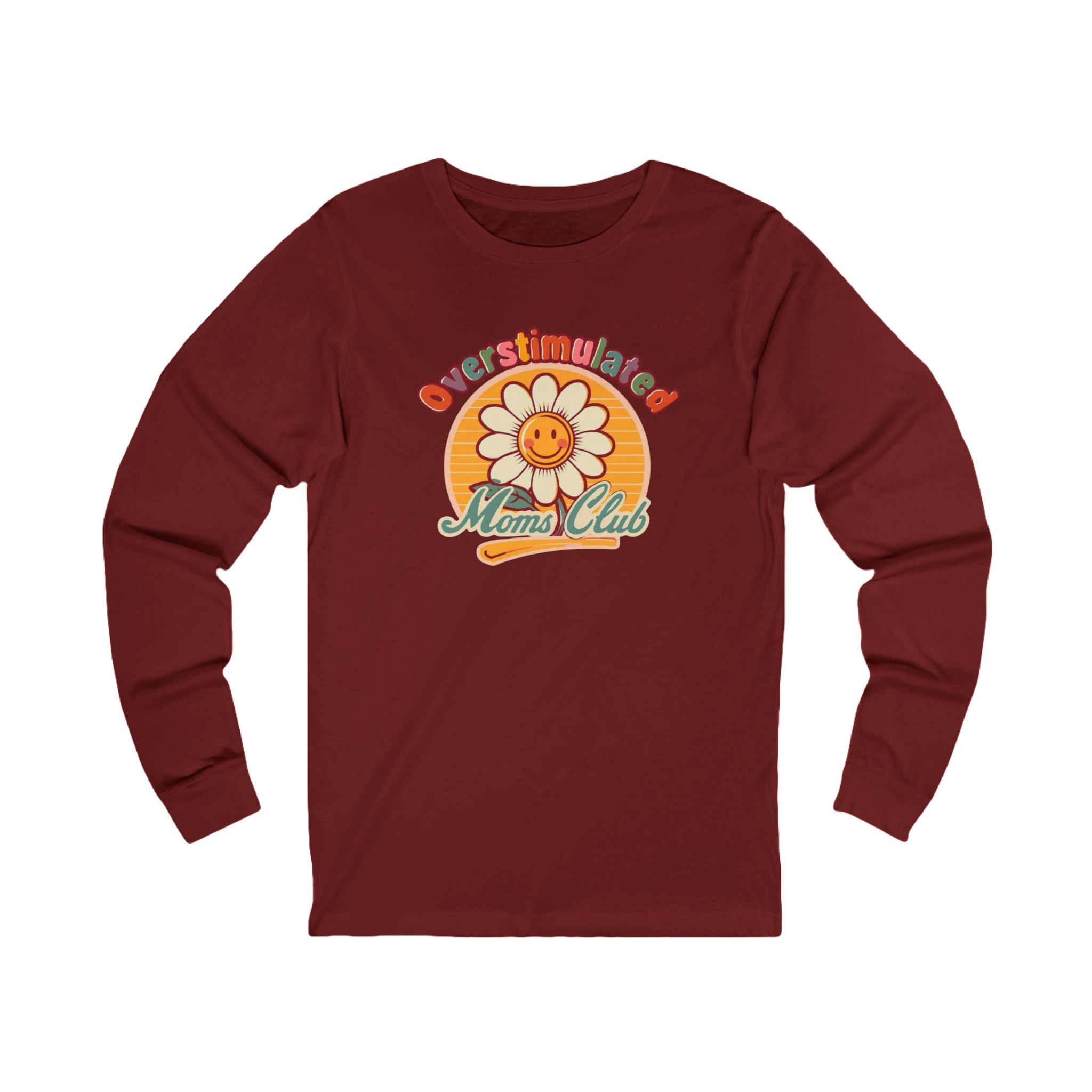 Retro Daisy "Mama Club" Long Sleeve Tee – Vintage Flower Mom Shirt
