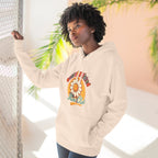 Retro "Moms Club" Fleece Hoodie — Sunshine Flower Graphic