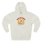 Retro "Moms Club" Fleece Hoodie — Sunshine Flower Graphic