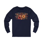 Autumn Bloom Long Sleeve Tee — Rustic Fall Floral Shirt